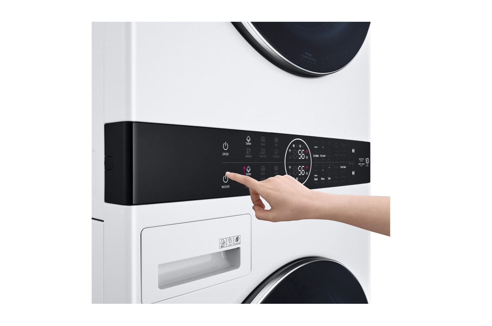 LG 洗19公斤+乾16公斤 WashTower AI 智控洗乾衣機｜冰瓷白, WD-S1916W