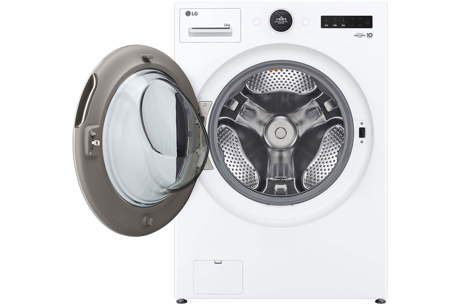 LG 22公斤滾筒洗衣機｜冰瓷白｜AI DD™ 蒸洗脫, WD-S22FW