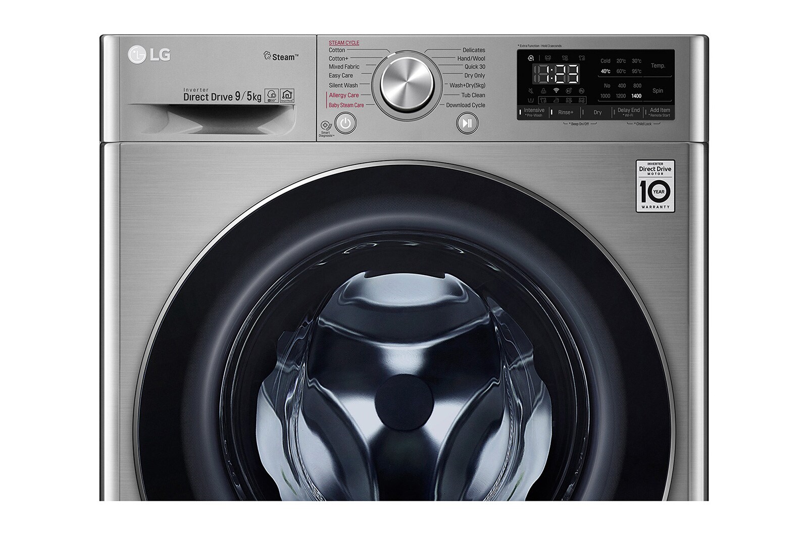 LG 蒸氣滾筒洗衣機 (蒸洗脫烘)｜洗衣9公斤+烘衣6公斤, WD-S90VDS