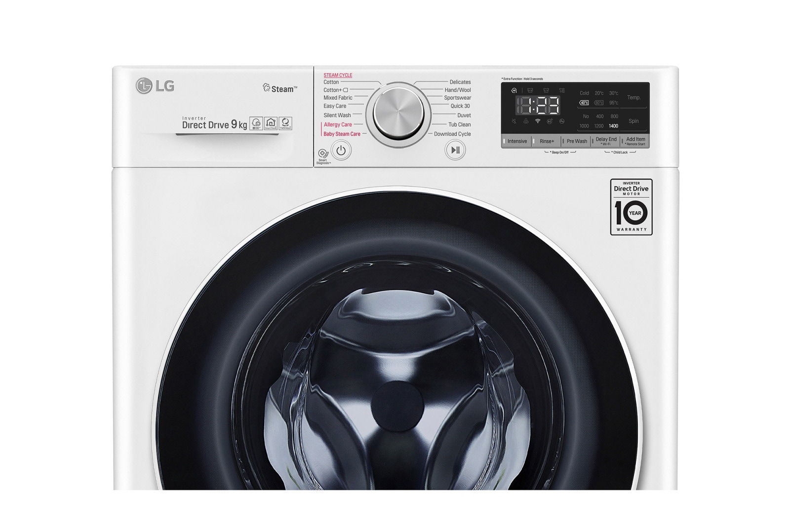 LG 9公斤滾筒洗衣機｜冰瓷白｜蒸洗脫烘 (洗9+烘6公斤), WD-S90VDW