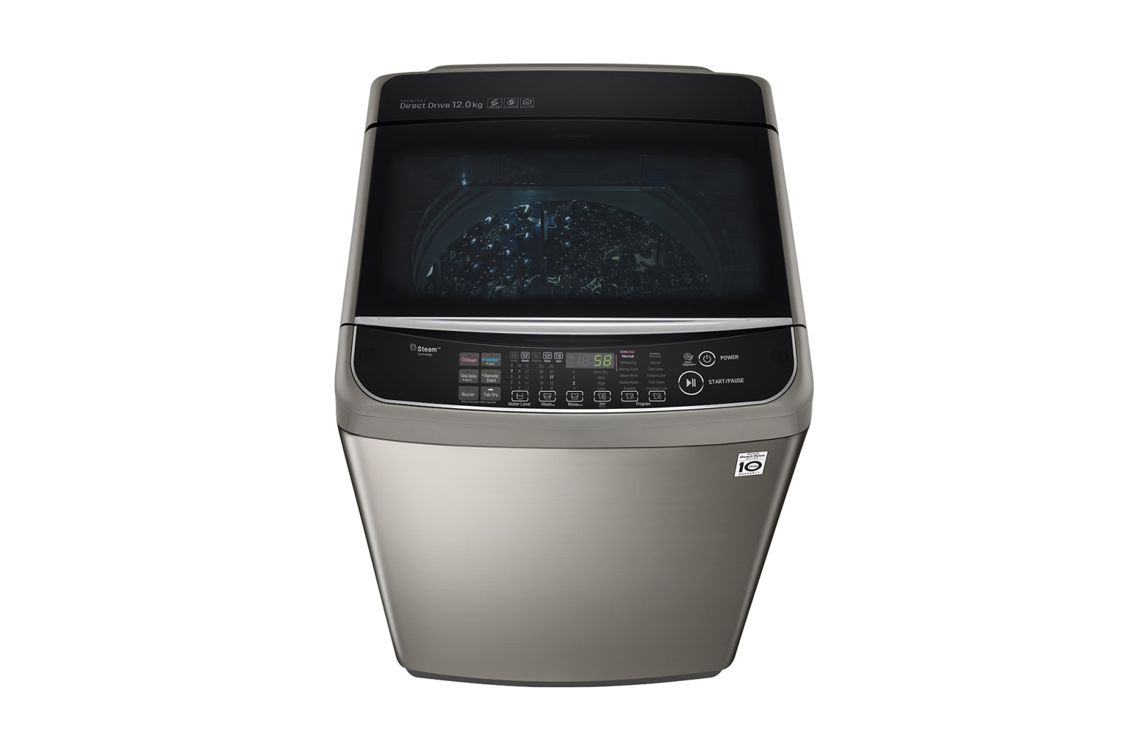 LG 12公斤直立式洗衣機｜不鏽鋼銀｜蒸氣直驅變頻｜極窄版, WT-SD129HVG