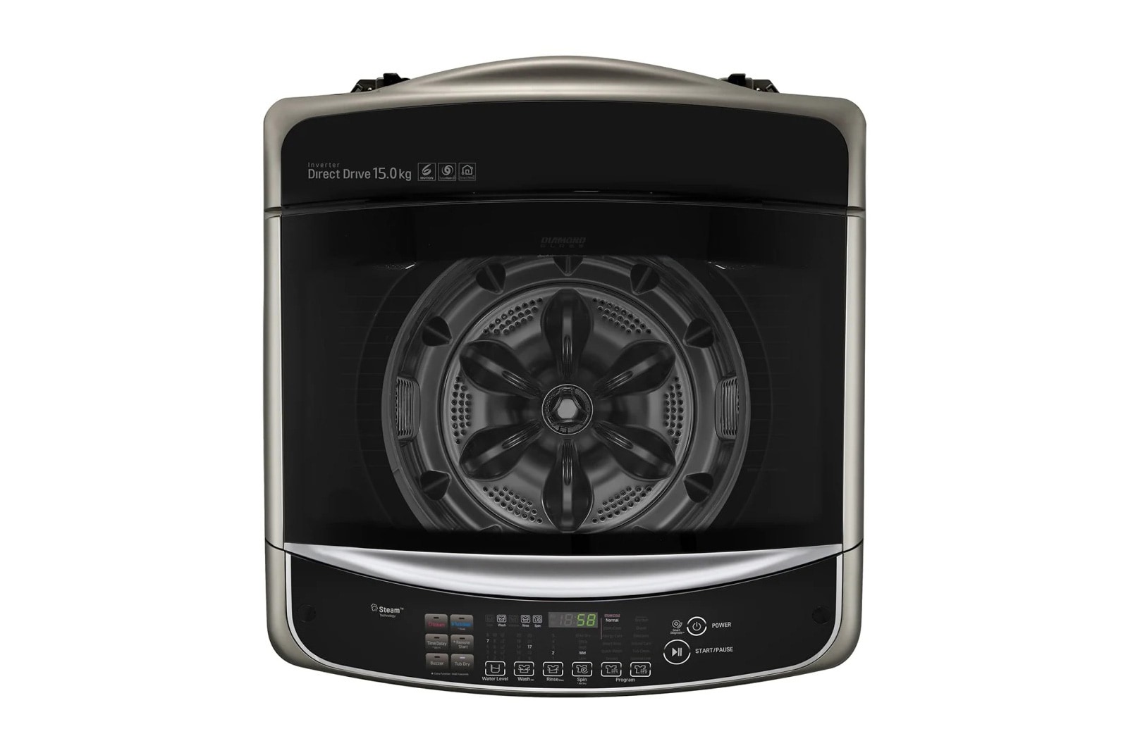 LG 15公斤直立式洗衣機｜不鏽鋼銀｜蒸氣直驅變頻, WT-SD159HVG