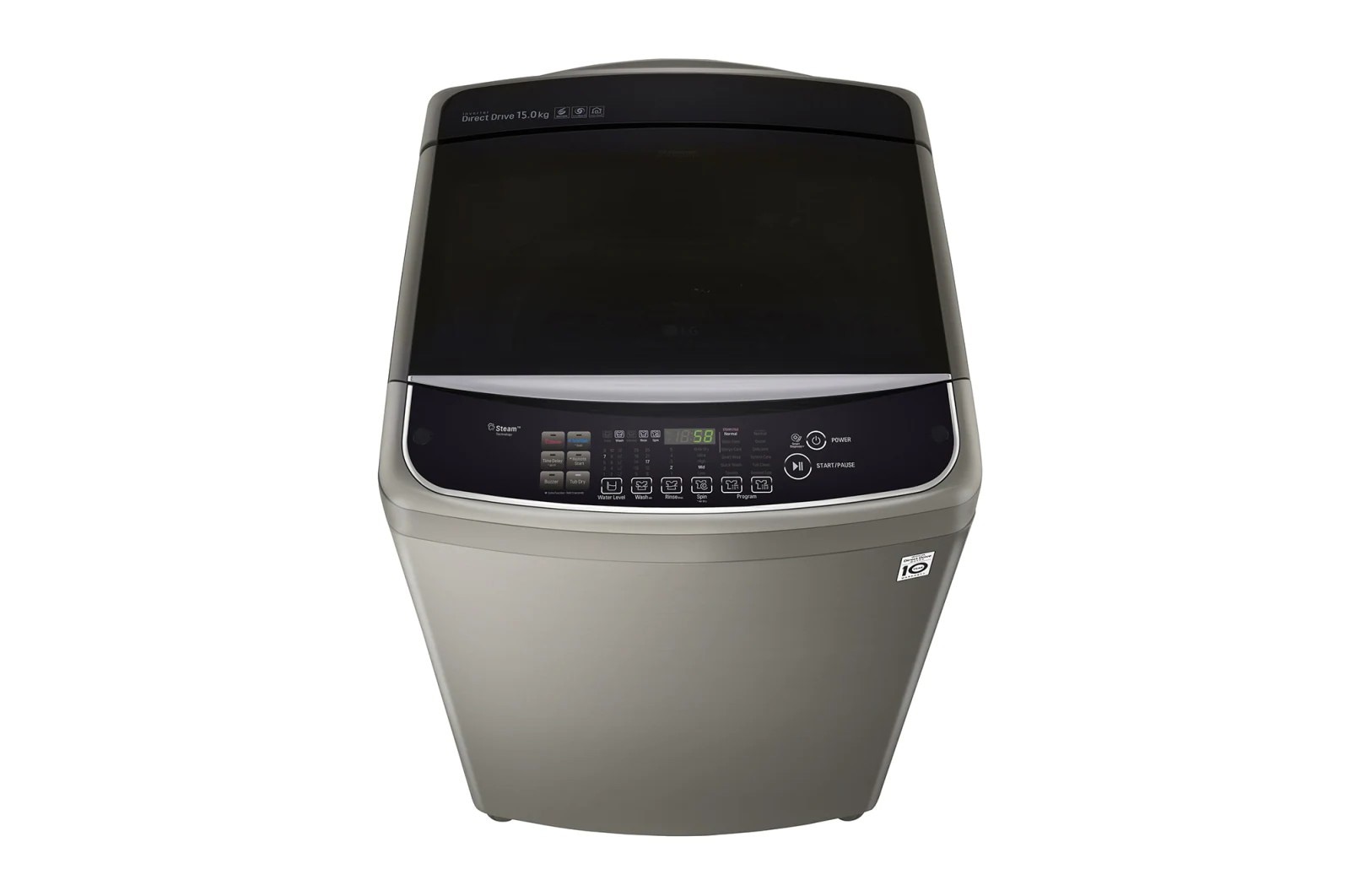 LG 15公斤直立式洗衣機｜不鏽鋼銀｜蒸氣直驅變頻, WT-SD159HVG