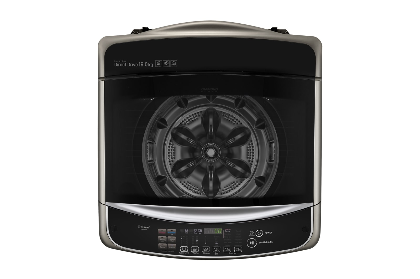 LG 17公斤直立式洗衣機｜不鏽鋼銀｜蒸氣直驅變頻, WT-SD179HVG