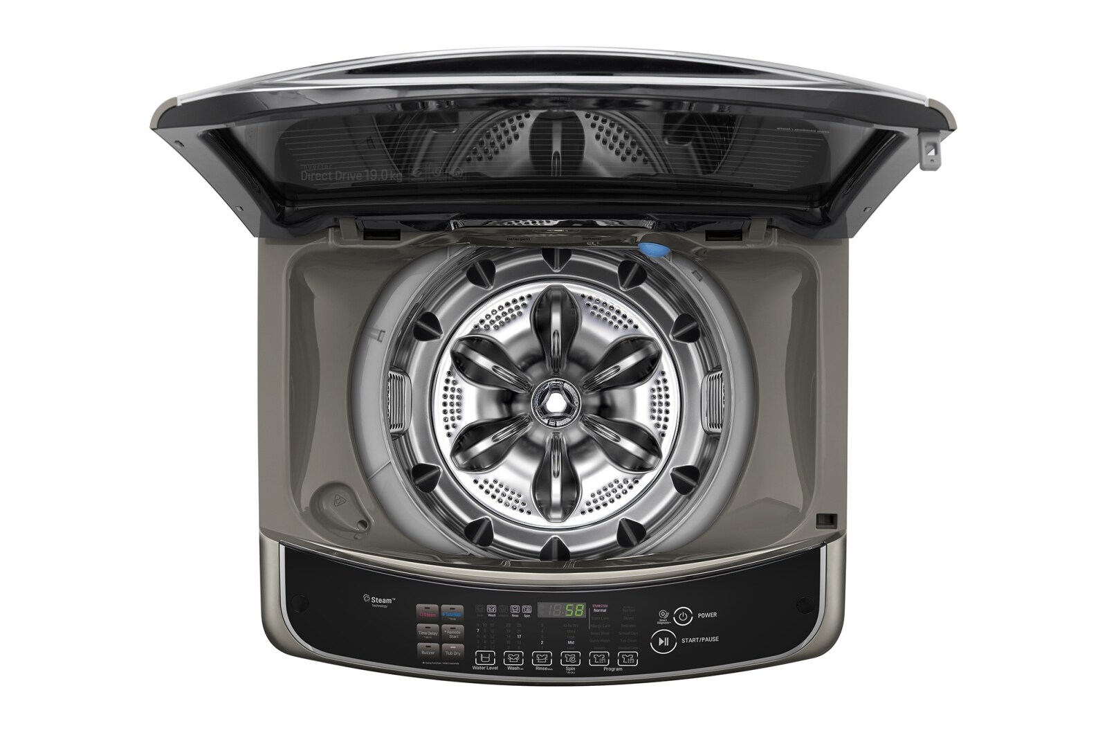 LG 17公斤直立式洗衣機｜不鏽鋼銀｜蒸氣直驅變頻, WT-SD179HVG