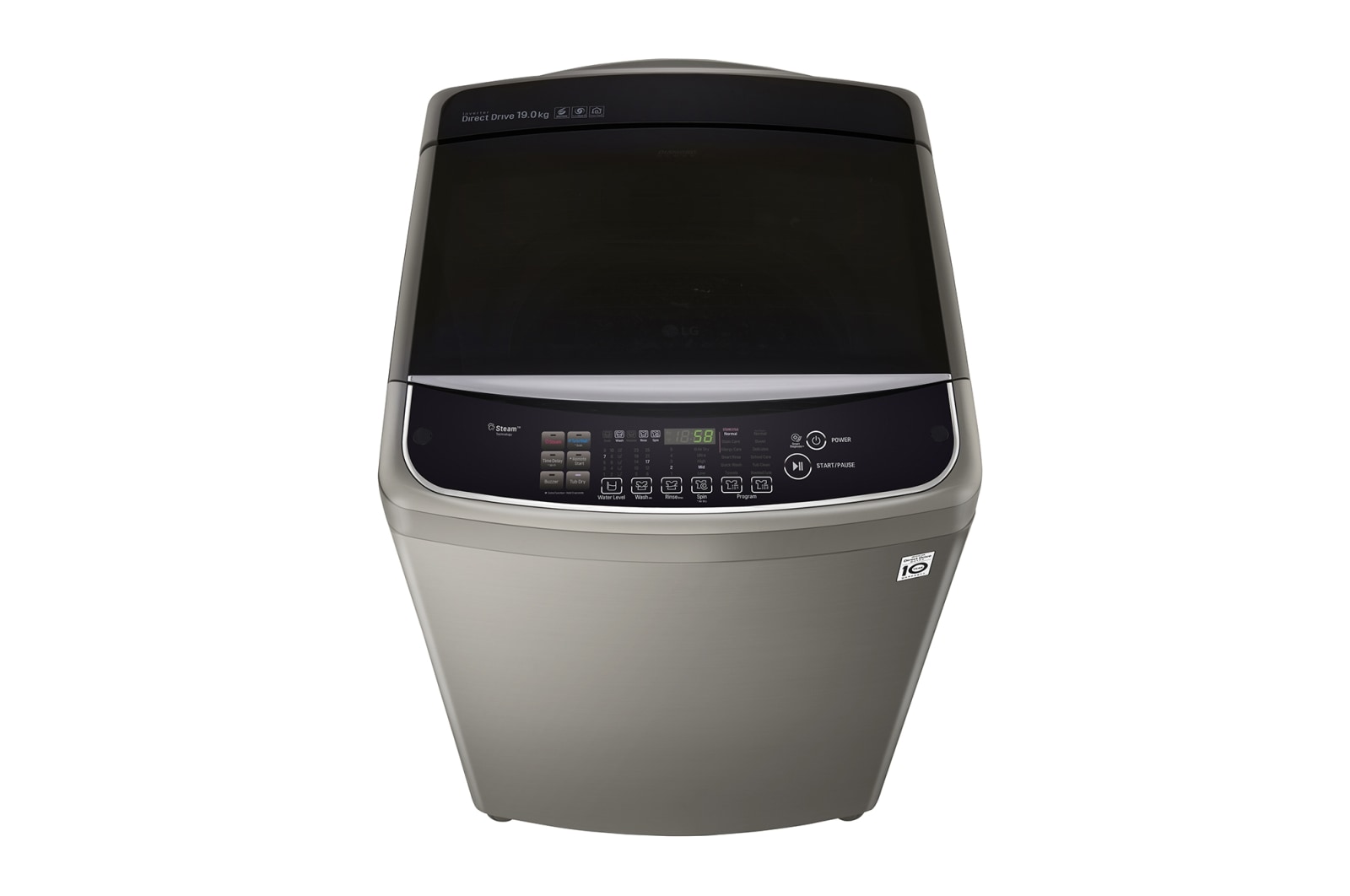 LG 17公斤直立式洗衣機｜不鏽鋼銀｜蒸氣直驅變頻, WT-SD179HVG