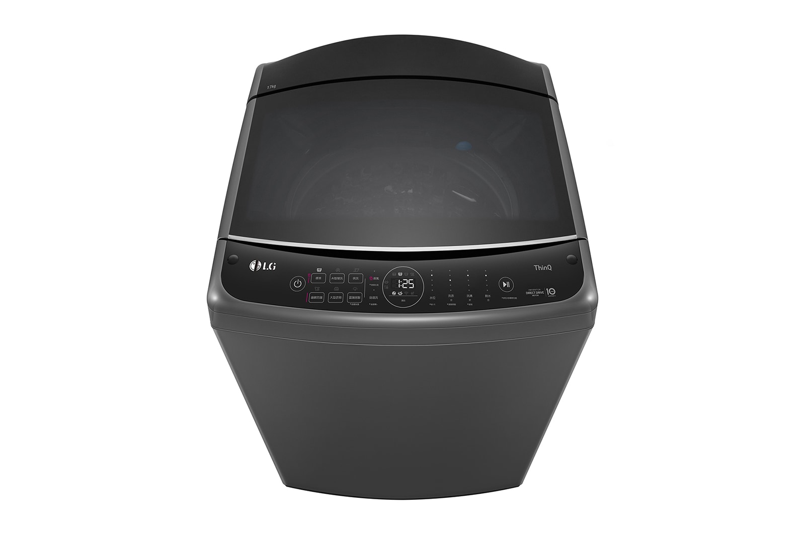 LG 17公斤直立式洗衣機｜曜石黑｜智慧直驅變頻｜AI DD™, WT-VD17HM