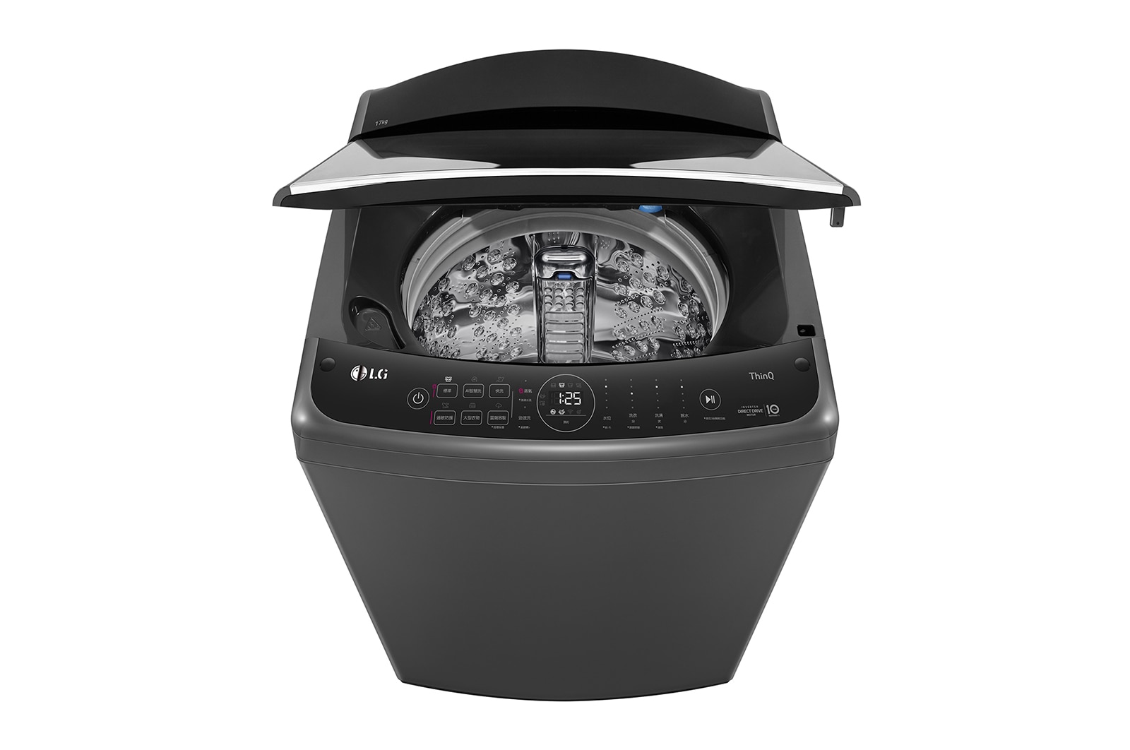 LG 17公斤直立式洗衣機｜曜石黑｜智慧直驅變頻｜AI DD™, WT-VD17HM