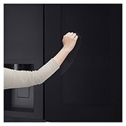 628L, InstaView™ American Style Fridge Freezer, Black