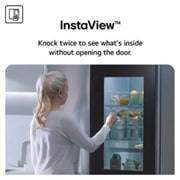 628L, InstaView™ American Style Fridge Freezer, Black