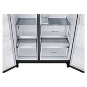 628L, InstaView™ American Style Fridge Freezer, Black