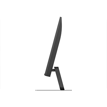 Side profile of LG monitor highlighting ultra-slim panel and minimalist tilt stand design.