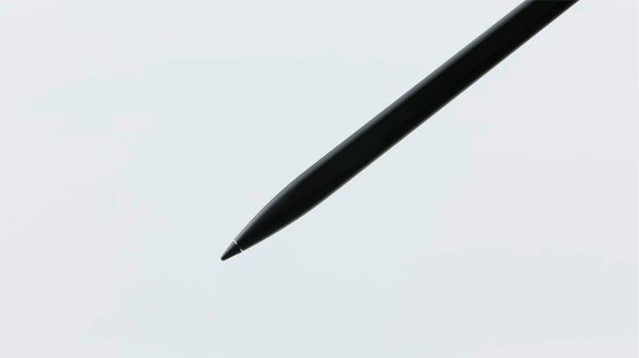 This video shows a woman's hand using a stylus pen on a fold laptop in tablet mode, smoothly drawing on the touchscreen to highlight precise pen input and portable creative workflows.
