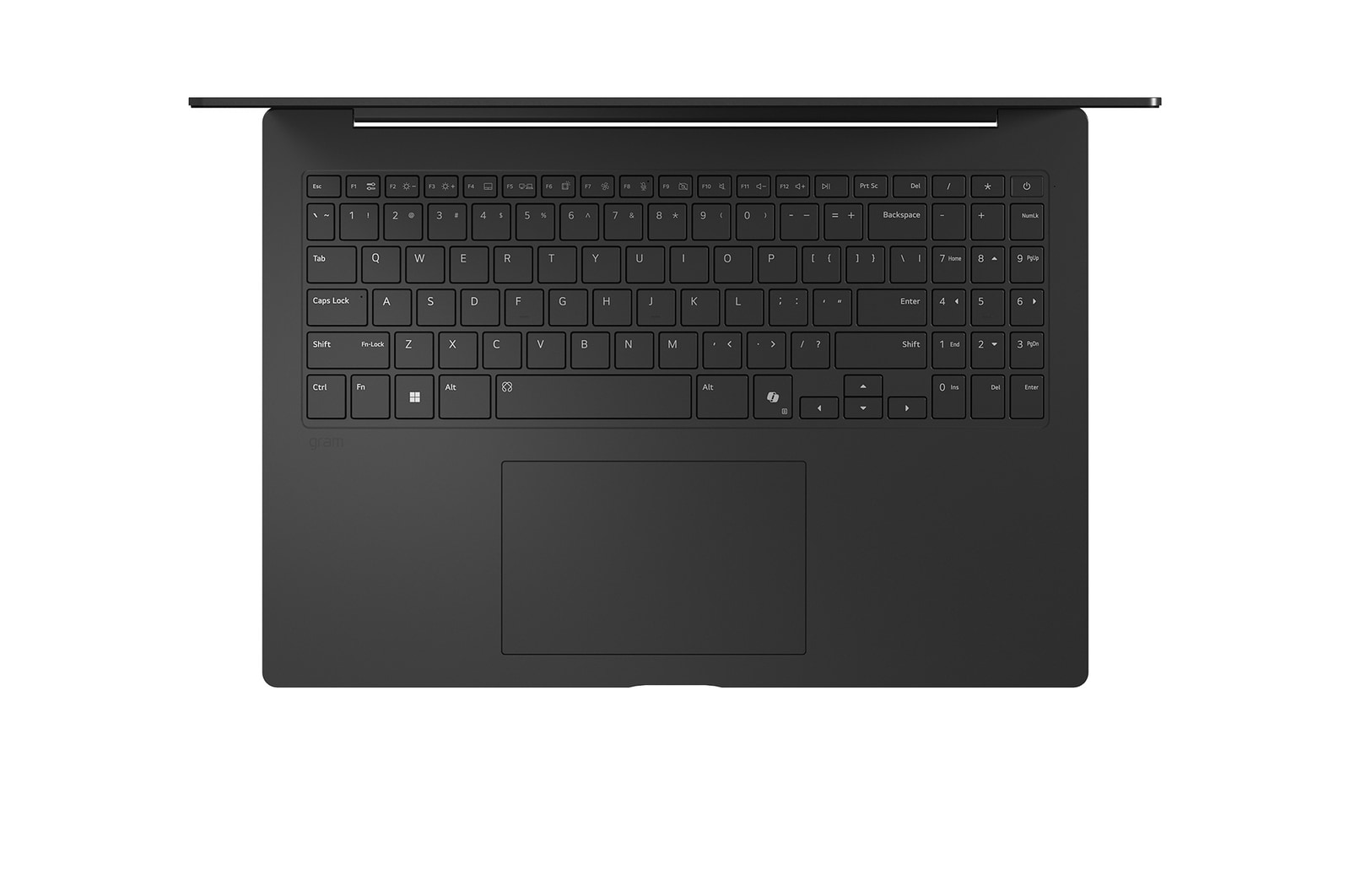 Top-down view of keyboard