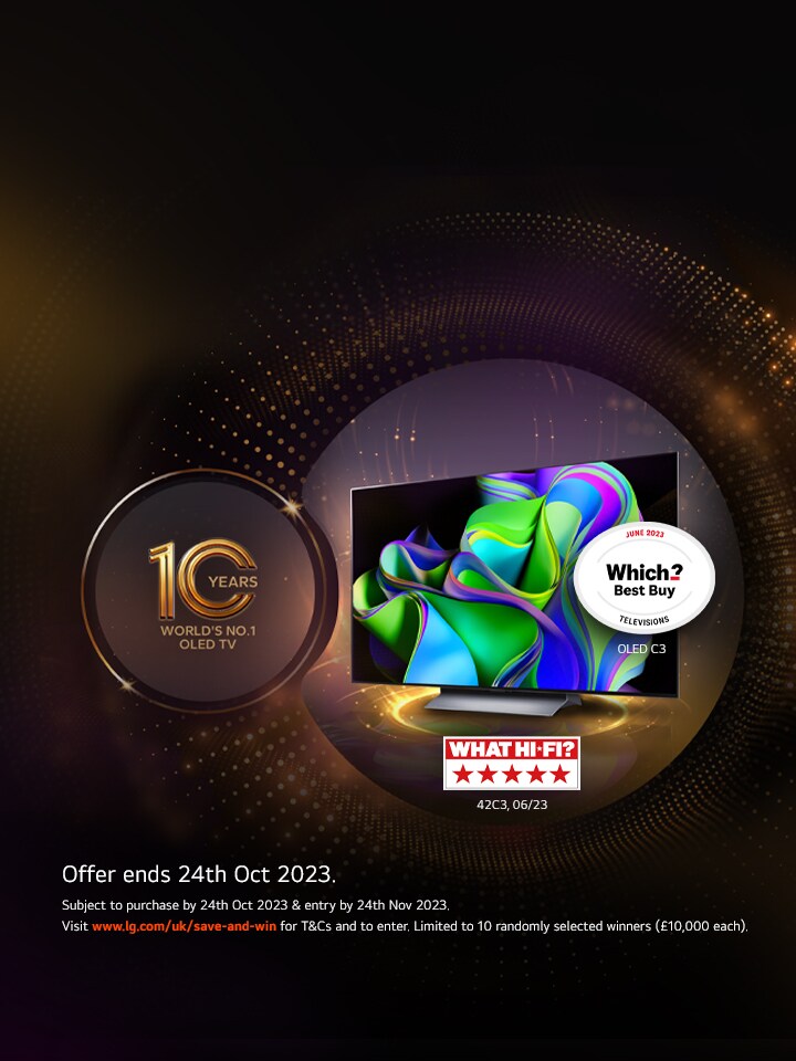OLED 10 promotions banners - buy oled tv and stand a chance to win 10,000