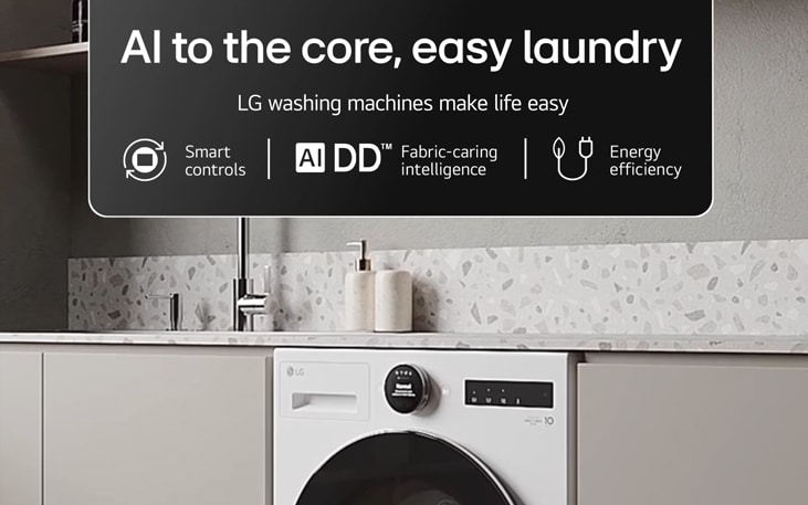  animation of how to use lg's ai smart technology washing machines