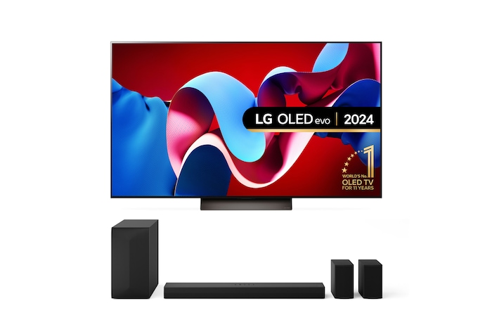 LG 65 inch LG OLED evo AI C4 Smart TV & US60T Soundbar, OLED65C45LA.US60T