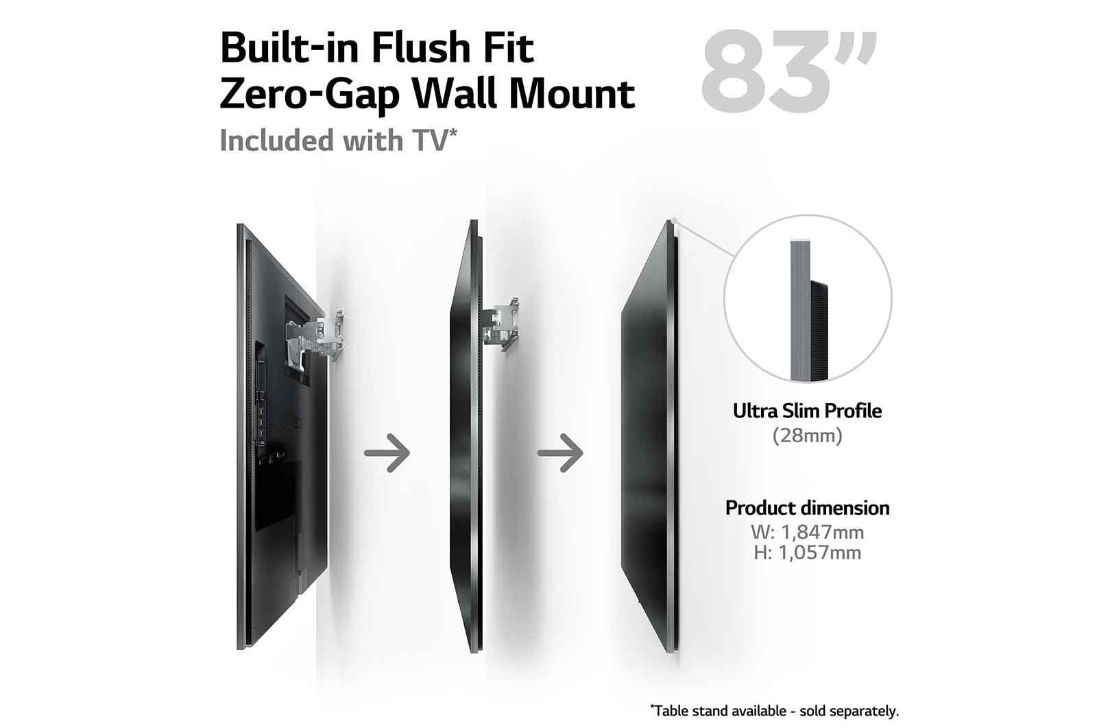 LG G3 OLED 83" TV & GX Soundbar, OLED83G36LA.GX