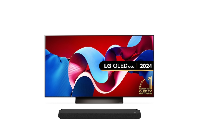 LG C4 OLED 42'' TV & USE6S Soundbar, OLED42C44LA.USE6S