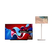 Front view of LG C4 OLED 83'' TV & StanbyME OLED83C44LA.27ART