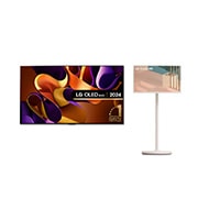 Front view of LG G45 OLED 83'' TV & StanbyME OLED83G45LW.27ART