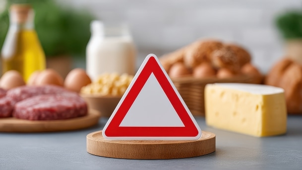 LG refrigerator storage caution showing warning sign for avoiding middle humidity drawer