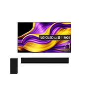 Front view of LG OLED evo AI G5 4K Smart TV. 12 Years of world number 1 OLED emblem and LG OLED evo AI 2025 logo are on the screen.