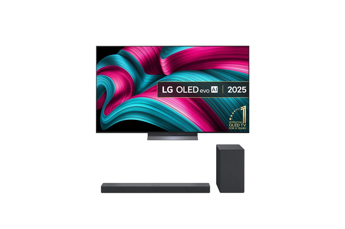 Front view and Front angle view of LG Sound Bar USC9S and Woofer