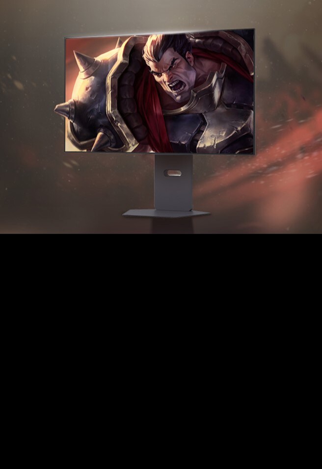 A warrior is shouting out of the UltraGea rmonitor