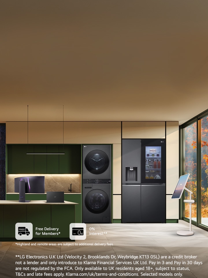 An autumn themed kitchen with LG home appliances