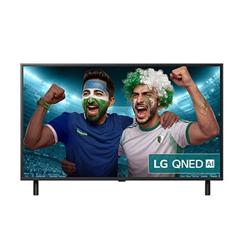 Front view of 43 inch LG QNED AI QNED80 4K Smart TV 2025 43QNED80A6A