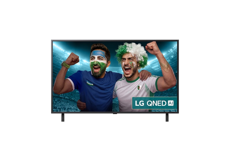 Front view of 50 inch LG QNED AI QNED80 4K Smart TV 2025 50QNED80A6A