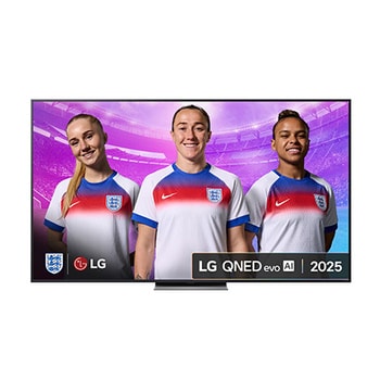 Front view of 75 inch LG QNED evo AI QNED87 4k Smart TV 2025