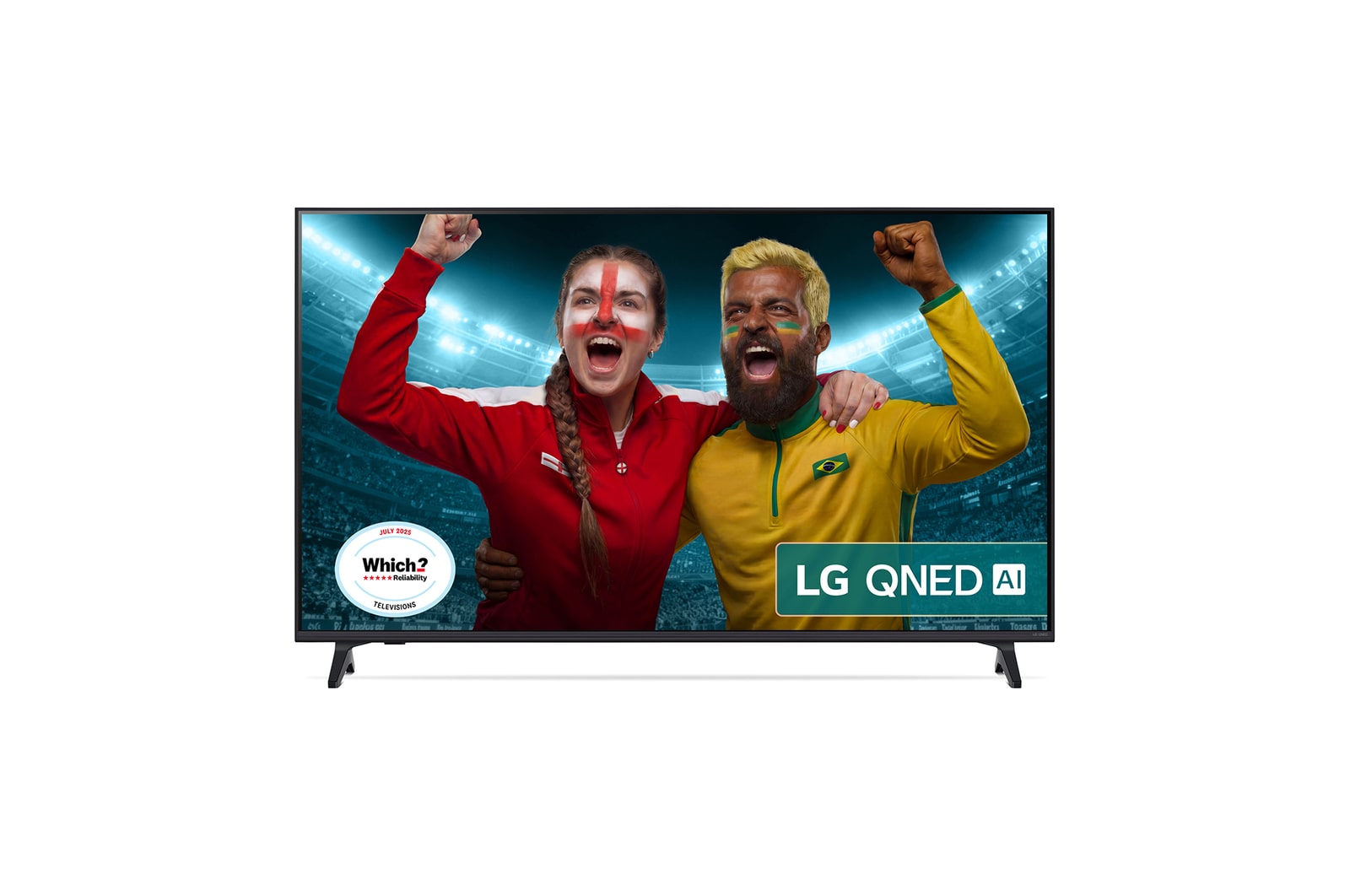 Front view of 55 inch LG QNED AI QNED70 4K Smart TV 2025 55QNED70A6A