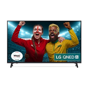 Front view of 55 inch LG QNED AI QNED70 4K Smart TV 2025 55QNED70A6A