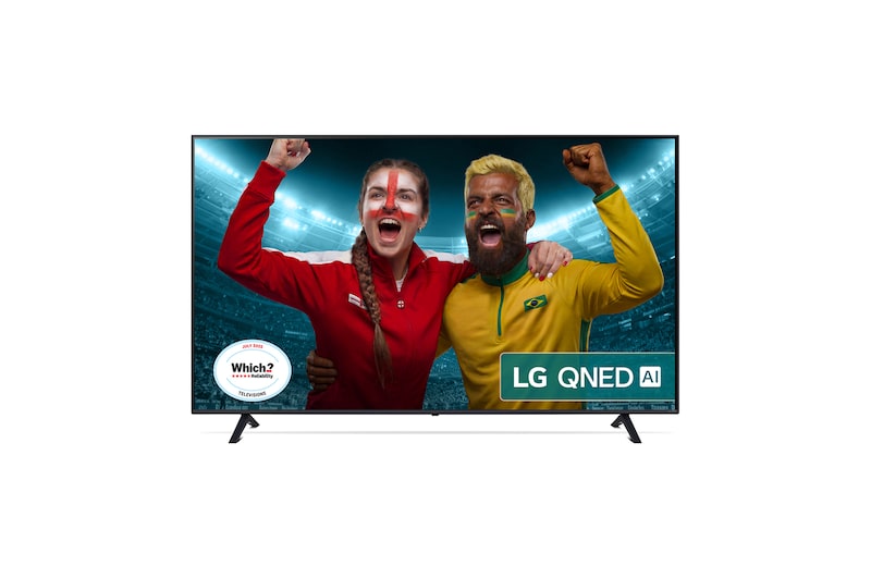 Front view of 65 inch LG QNED AI QNED70 4K Smart TV 2025 65QNED70A6A