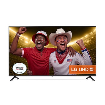 Front view of 43 inch LG UHD AI UA73 4K Smart TV 2025 43UA73006LA