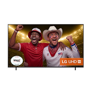 Front view of 55 inch LG UHD AI UA74 4K Smart TV 2025 - 55UA74006LB 55UA74006LB