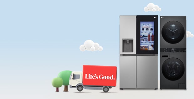 LG InstaView Fridge Freezer and LG WashTower