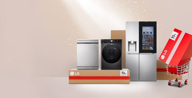 black lg appliances on a sleek black background