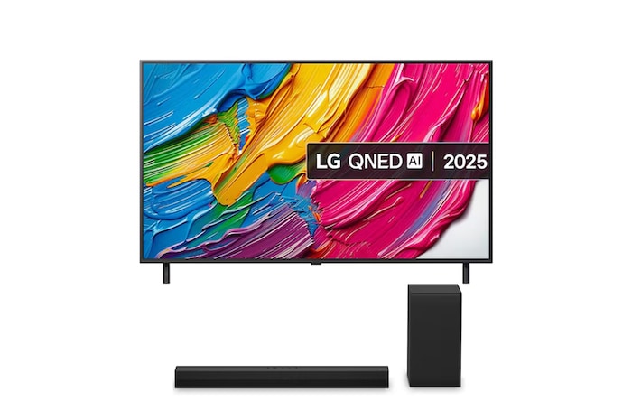 Front view of 55 inch LG QNED AI QNED8E 4K Smart TV 2025 55QNED8EA6B