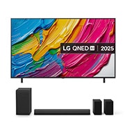 Front view of 65 inch LG QNED AI QNED8E MiniLED 4K Smart TV 2025 65QNED8EA6B