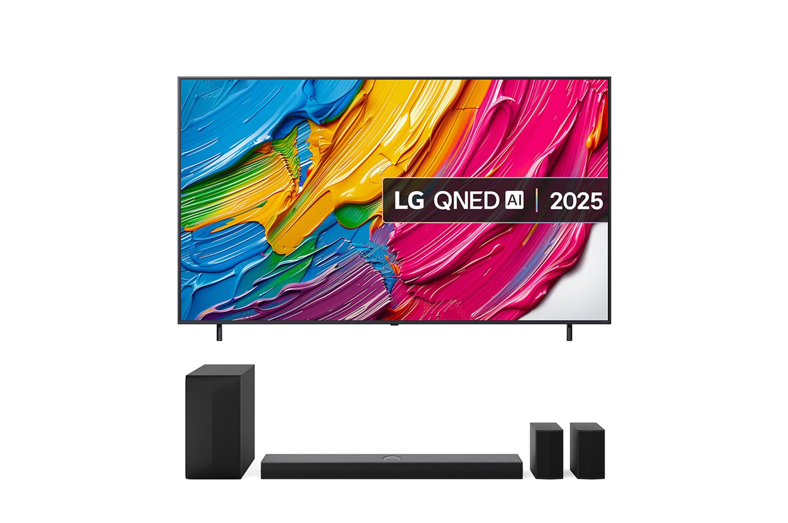 Front view of 86 inch LG QNED evo AI QNED8E MiniLED 4K Smart TV 2025 86QNED8EA6B