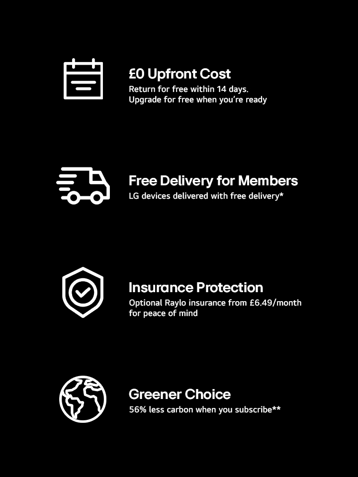 4 icons to show benefits of LG flex