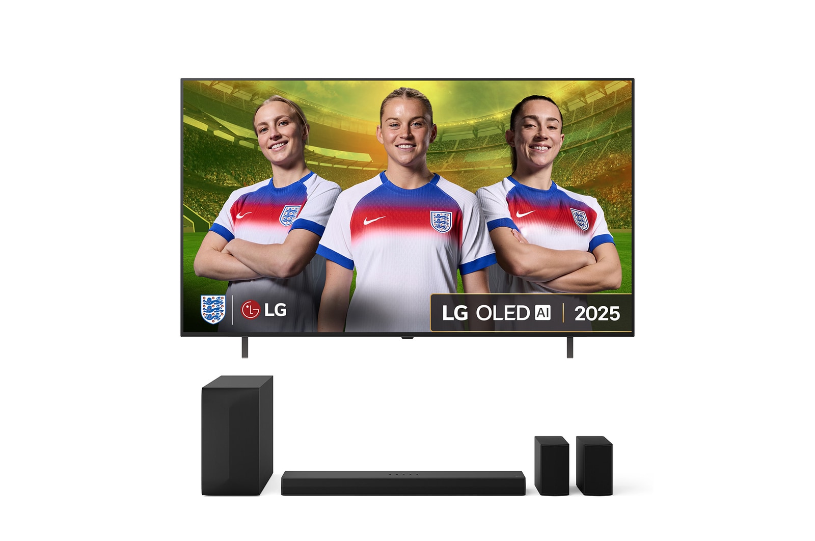 Front view of 65 inch LG OLED AI B5 + US60TR Soundbar Bundle OLED65B56LA.US60TR