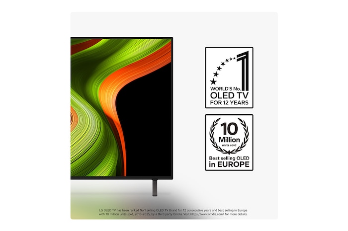 Colorful parrot in ultra-high definition against a black background. Water drops are suspended in the air all around it. The image showcases Perfect Color as each different hue on the parrot's body is vibrant and vivid. The dark background with the detailed water splashes also highlights how the screen is reflection-free. Different logo certifications from UL and Intertek are visible. These refer