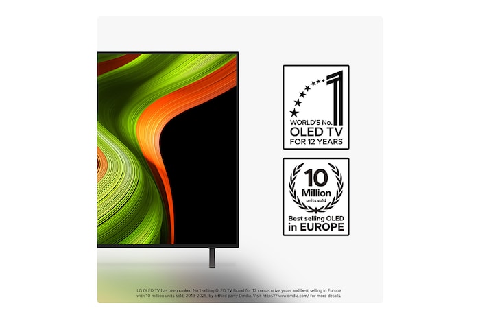 Colorful parrot in ultra-high definition against a black background. Water drops are suspended in the air all around it. The image showcases Perfect Color as each different hue on the parrot's body is vibrant and vivid. The dark background with the detailed water splashes also highlights how the screen is reflection-free. Different logo certifications from UL and Intertek are visible. These refer