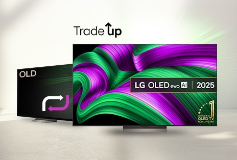 LG TV trade-in promotion: upgrade from an old TV to the 2025 LG OLED evo AI model.