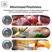 Imag Feature Card Showing  Maximised Freshness With Fresh Convertor And Optimal Temperature For Meats Cheese and Fish  