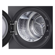 This RHX7010TBB black model standalone image shot in the white background show the close up shot of the machine with the door open